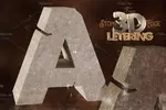 حروف انگلیسی سه بعدی با استایل سنگی