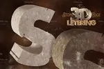 حروف انگلیسی سه بعدی با استایل سنگی