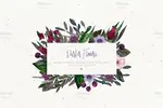 طرح آبرنگی گل و بوته