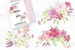 طرح آبرنگی عناصر طراحی گل