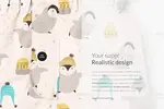 موکاپ شلوار پیش بندی زمستانی کودک