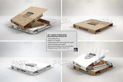 موکاپ بسته بندی جعبه پیتزا