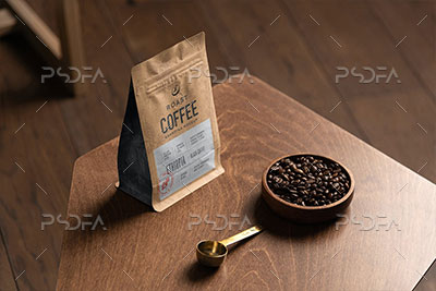 موکاپ پاکت و برند قهوه