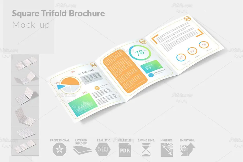 موکاپ بروشور سه لت مربعی - 1 موکاپ بروشور سه لت مربعی - 1