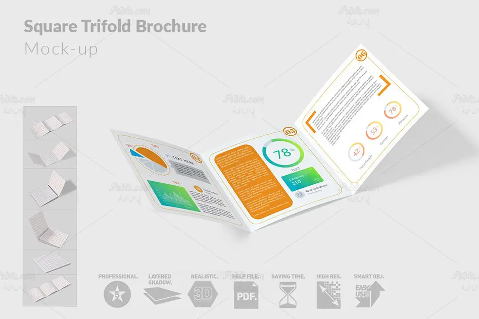 موکاپ بروشور سه لت مربعی - 2 موکاپ بروشور سه لت مربعی - 2
