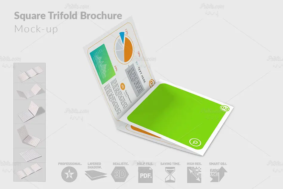 موکاپ بروشور سه لت مربعی - 4 موکاپ بروشور سه لت مربعی - 4