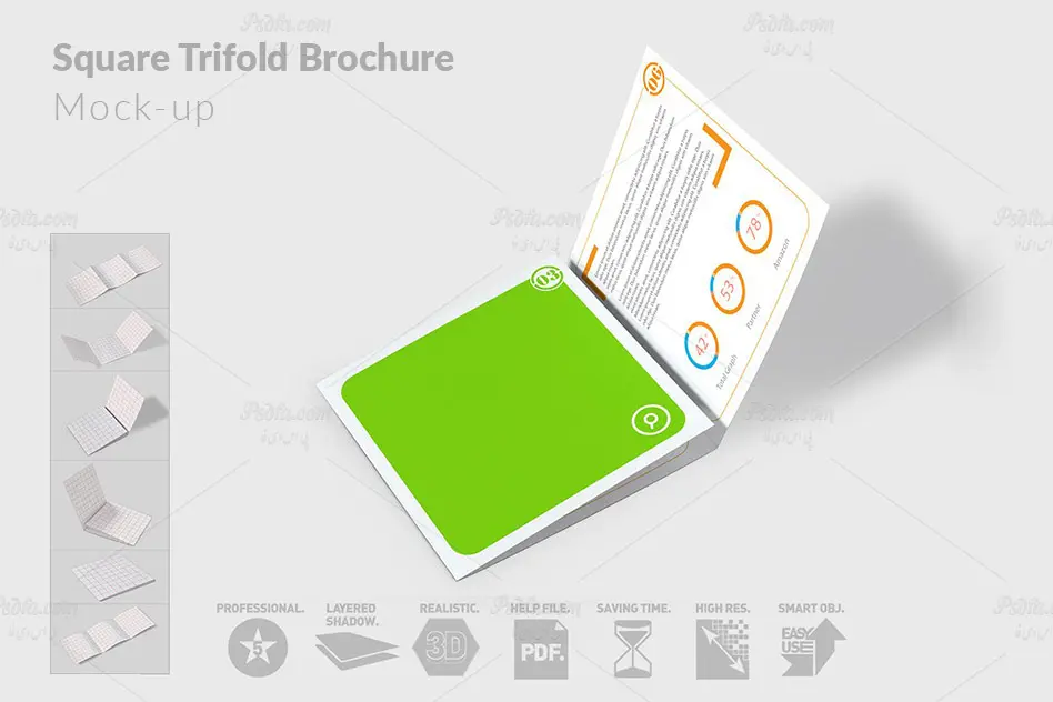 موکاپ بروشور سه لت مربعی - 5 موکاپ بروشور سه لت مربعی - 5