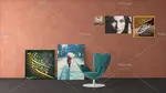 موکاپ لایه باز قاب عکس و تخته شاسی بر روی دیوار