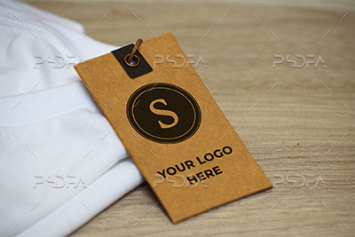 موکاپ لیبل کاغذی پارچه و لباس