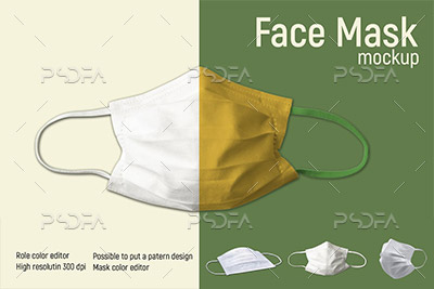 موکاپ و پیش‌نمایش ماسک پزشکی