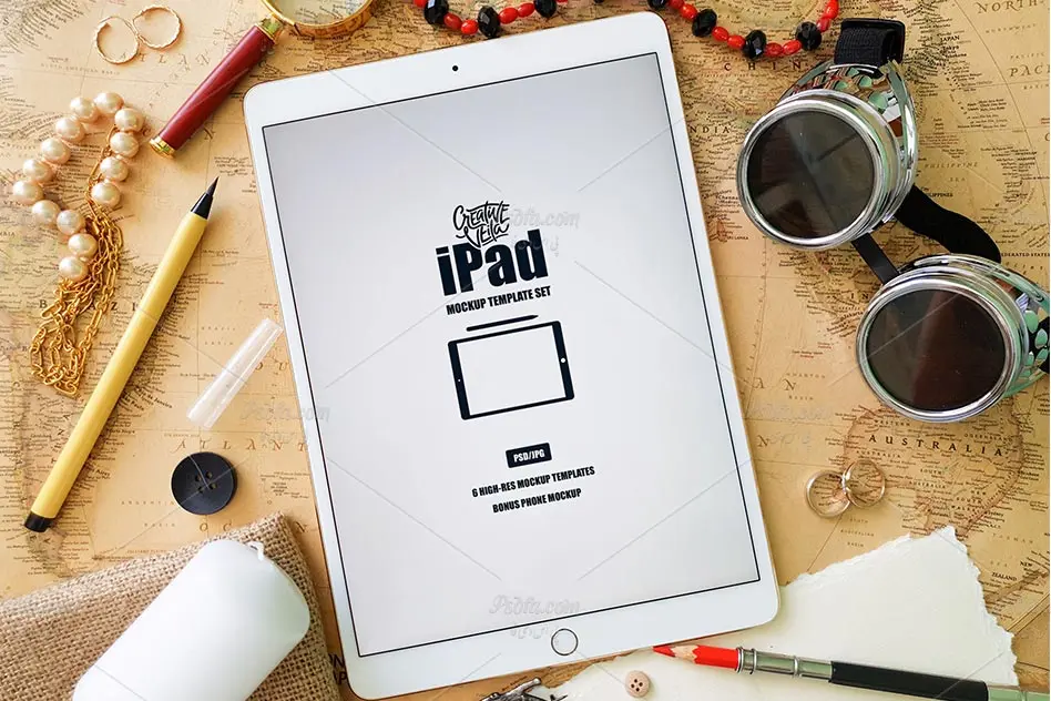 پیش نمایش و موکاپ تبلت آپد - iPad Mockup Scenes |🔥کد فایل 22936