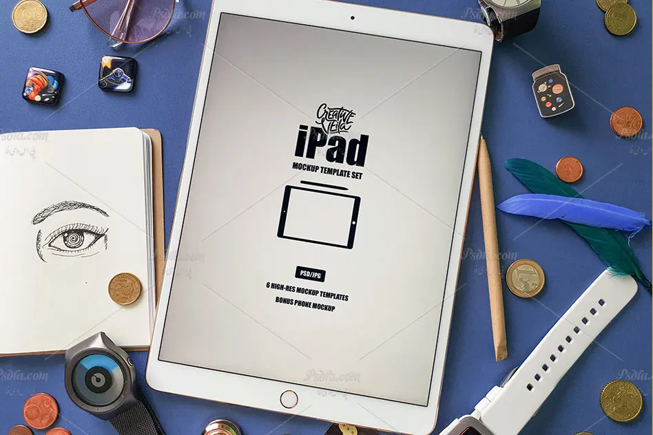 پیش نمایش و موکاپ تبلت آپد - iPad Mockup Scenes |🔥کد فایل 22936