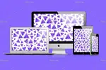 پترن اشکال هندسی با طرح آبرنگی